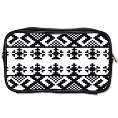 Model Traditional Draperie Line Black White Triangle Toiletries Bags by Mariart