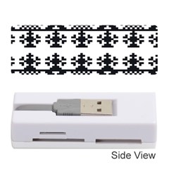 Model Traditional Draperie Line Black White Triangle Memory Card Reader (stick)  by Mariart