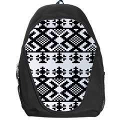 Model Traditional Draperie Line Black White Triangle Backpack Bag by Mariart