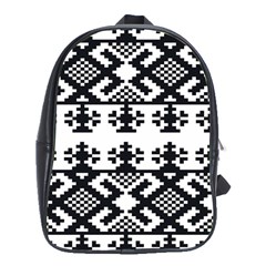 Model Traditional Draperie Line Black White Triangle School Bag (xl)