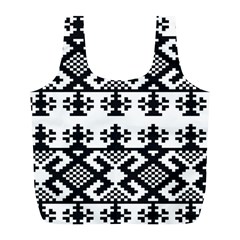 Model Traditional Draperie Line Black White Triangle Full Print Recycle Bags (l)  by Mariart