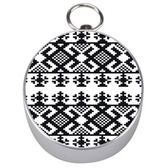 Model Traditional Draperie Line Black White Triangle Silver Compasses