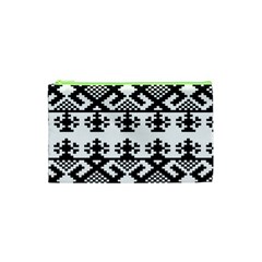 Model Traditional Draperie Line Black White Triangle Cosmetic Bag (xs) by Mariart