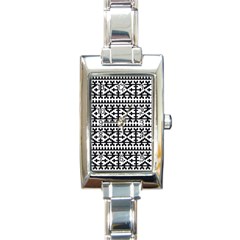 Model Traditional Draperie Line Black White Rectangle Italian Charm Watch