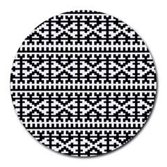 Model Traditional Draperie Line Black White Round Mousepads