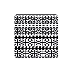 Model Traditional Draperie Line Black White Square Magnet