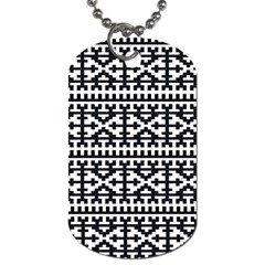 Model Traditional Draperie Line Black White Dog Tag (two Sides) by Mariart