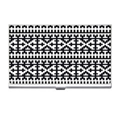 Model Traditional Draperie Line Black White Business Card Holders by Mariart