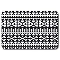 Model Traditional Draperie Line Black White Large Doormat  by Mariart