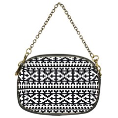 Model Traditional Draperie Line Black White Chain Purses (one Side)  by Mariart