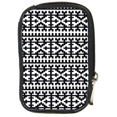 Model Traditional Draperie Line Black White Compact Camera Cases