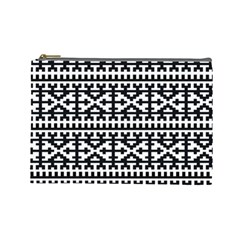 Model Traditional Draperie Line Black White Cosmetic Bag (large) 