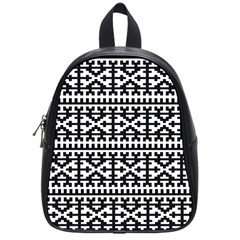 Model Traditional Draperie Line Black White School Bag (small)