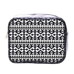 Model Traditional Draperie Line Black White Mini Toiletries Bags by Mariart