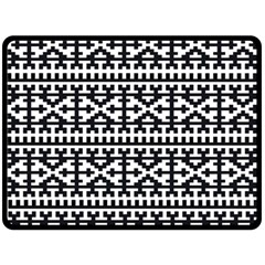 Model Traditional Draperie Line Black White Fleece Blanket (large)  by Mariart