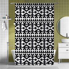 Model Traditional Draperie Line Black White Shower Curtain 48  X 72  (small) 