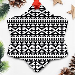 Model Traditional Draperie Line Black White Snowflake Ornament (two Sides) by Mariart