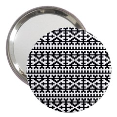 Model Traditional Draperie Line Black White 3  Handbag Mirrors by Mariart