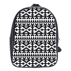 Model Traditional Draperie Line Black White School Bag (xl)