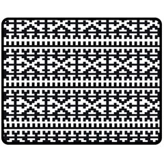 Model Traditional Draperie Line Black White Double Sided Fleece Blanket (medium) 