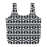 Model Traditional Draperie Line Black White Full Print Recycle Bags (L)  Front