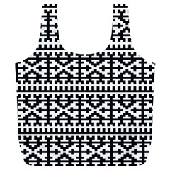 Model Traditional Draperie Line Black White Full Print Recycle Bags (l)  by Mariart