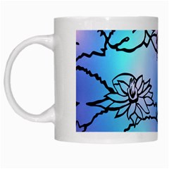 Lotus Flower Wall Purple Blue White Mugs by Mariart