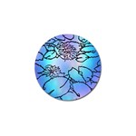 Lotus Flower Wall Purple Blue Golf Ball Marker Front