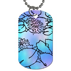 Lotus Flower Wall Purple Blue Dog Tag (two Sides) by Mariart