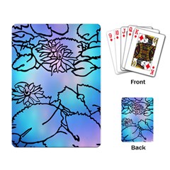 Lotus Flower Wall Purple Blue Playing Card