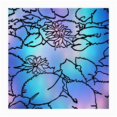 Lotus Flower Wall Purple Blue Medium Glasses Cloth (2-side) by Mariart