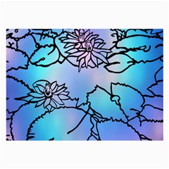 Lotus Flower Wall Purple Blue Large Glasses Cloth