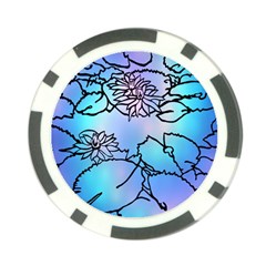 Lotus Flower Wall Purple Blue Poker Chip Card Guard by Mariart