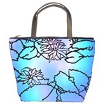 Lotus Flower Wall Purple Blue Bucket Bags Front