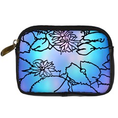 Lotus Flower Wall Purple Blue Digital Camera Cases