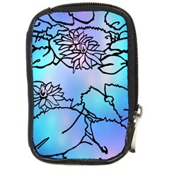 Lotus Flower Wall Purple Blue Compact Camera Cases by Mariart