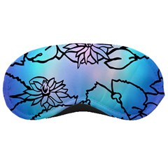 Lotus Flower Wall Purple Blue Sleeping Masks