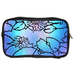 Lotus Flower Wall Purple Blue Toiletries Bags