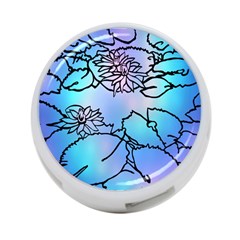 Lotus Flower Wall Purple Blue 4-port Usb Hub (one Side) by Mariart