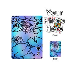 Lotus Flower Wall Purple Blue Playing Cards 54 (mini) 