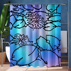 Lotus Flower Wall Purple Blue Shower Curtain 60  X 72  (medium) 