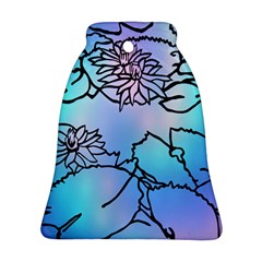 Lotus Flower Wall Purple Blue Bell Ornament (two Sides) by Mariart