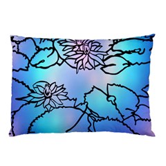 Lotus Flower Wall Purple Blue Pillow Case (two Sides) by Mariart