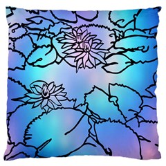 Lotus Flower Wall Purple Blue Standard Flano Cushion Case (two Sides) by Mariart