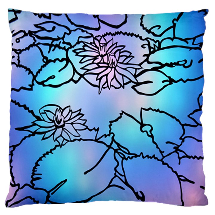 Lotus Flower Wall Purple Blue Standard Flano Cushion Case (Two Sides)