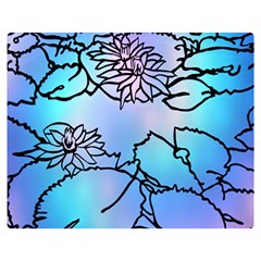 Lotus Flower Wall Purple Blue Double Sided Flano Blanket (medium) 