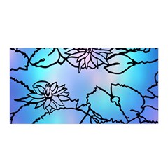 Lotus Flower Wall Purple Blue Satin Wrap by Mariart