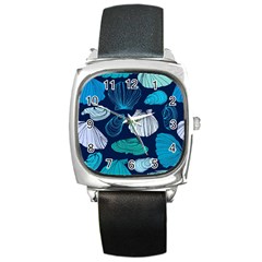 Mega Menu Seashells Square Metal Watch