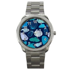 Mega Menu Seashells Sport Metal Watch by Mariart