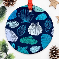 Mega Menu Seashells Round Ornament (two Sides) by Mariart